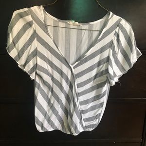 Gray and white blouse